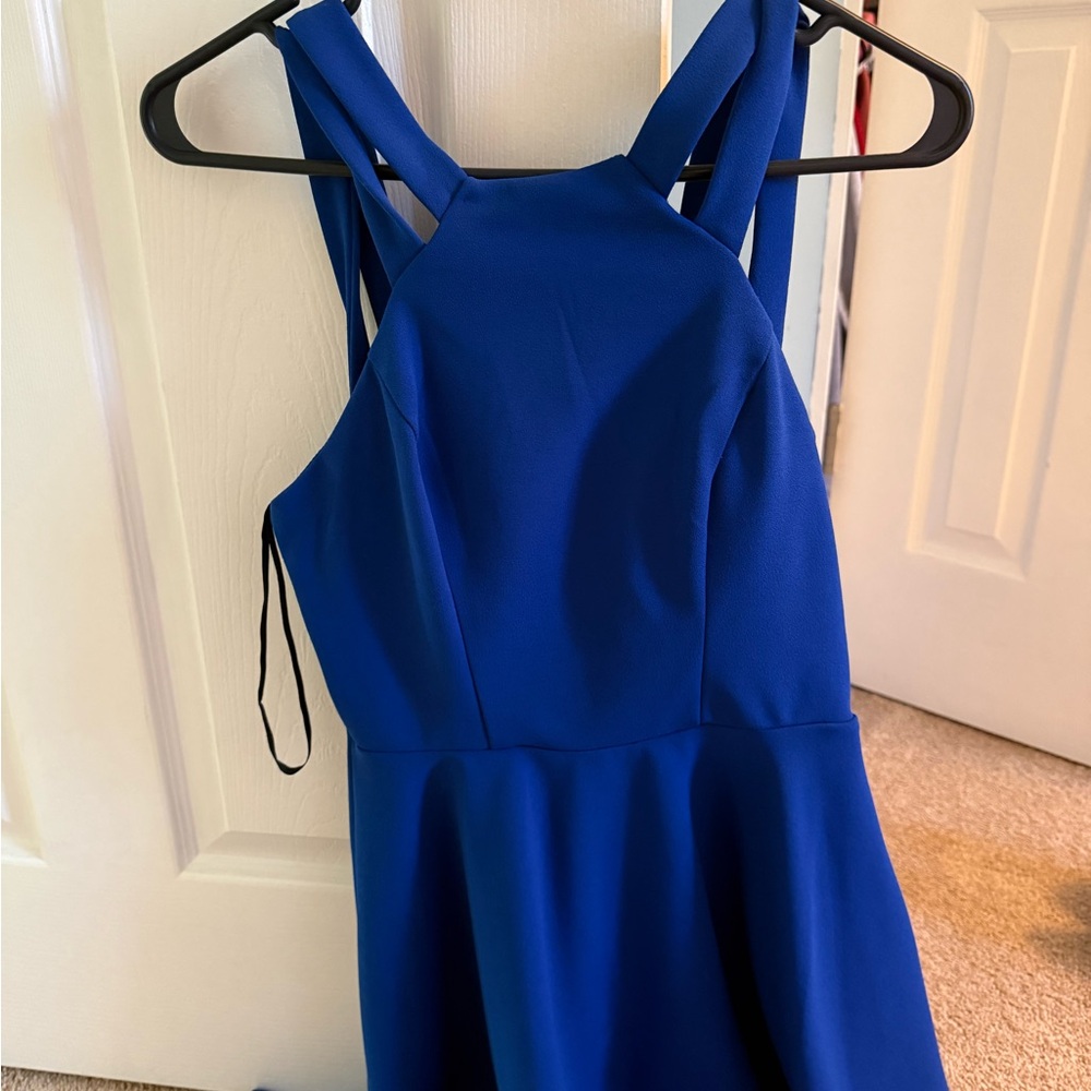 Elegant Blue Sleeveless Dress